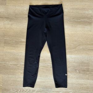 Nike Women Cropped High Rise Yoga Leggings Workout Gym Pants Small DRI-FIT Black